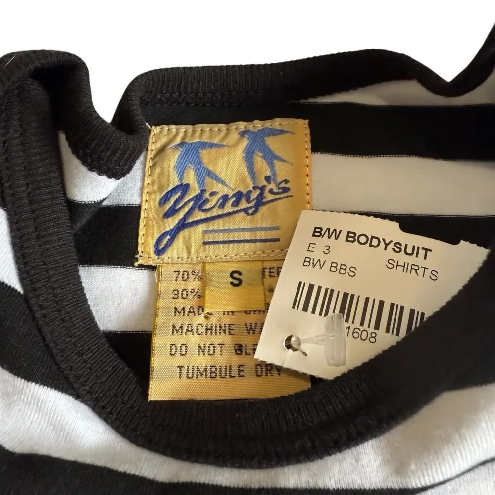 NWT Vintage Alcatraz Health Club Swim For Your Life Striped Baby Onesie & Bib S